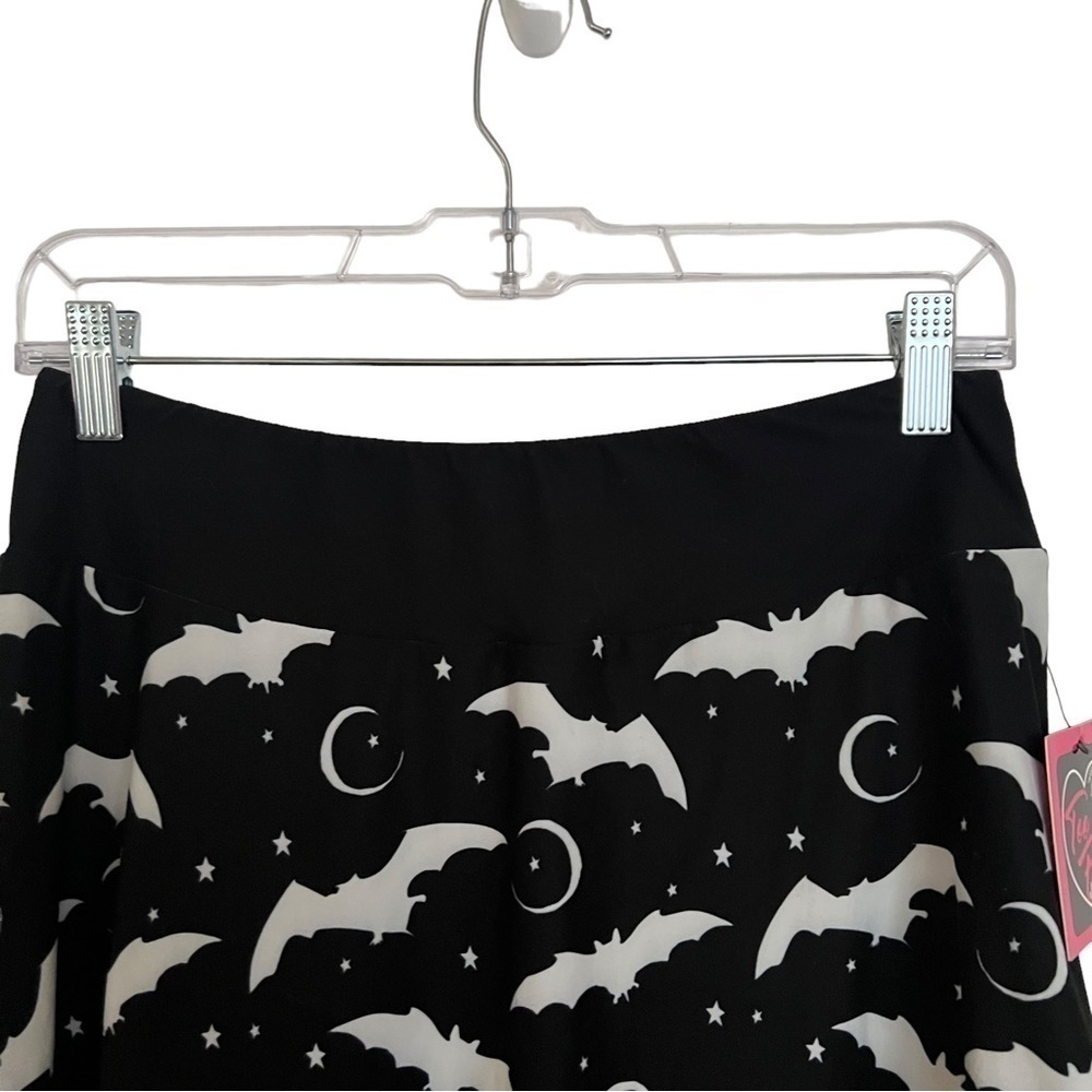 Too Fast Black Starry Moon Bats Mini Skater Skirt NWT Medium - Picture 4 of 7